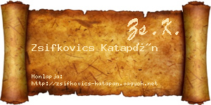 Zsifkovics Katapán névjegykártya
